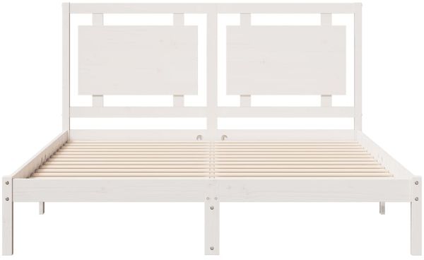 vidaXL Massivholzbett Extra Lang ohne Matratze Weiß 160x210 cm 3309190 Bild 4