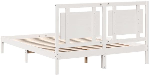 vidaXL Massivholzbett Extra Lang ohne Matratze Weiß 160x210 cm 3309190 Bild 6
