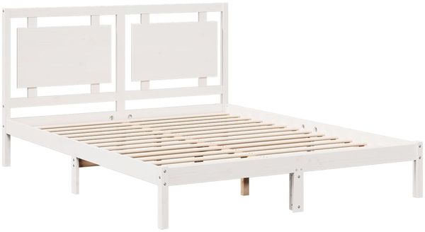 vidaXL Massivholzbett Extra Lang ohne Matratze Weiß 160x210 cm 3309190 Bild 3