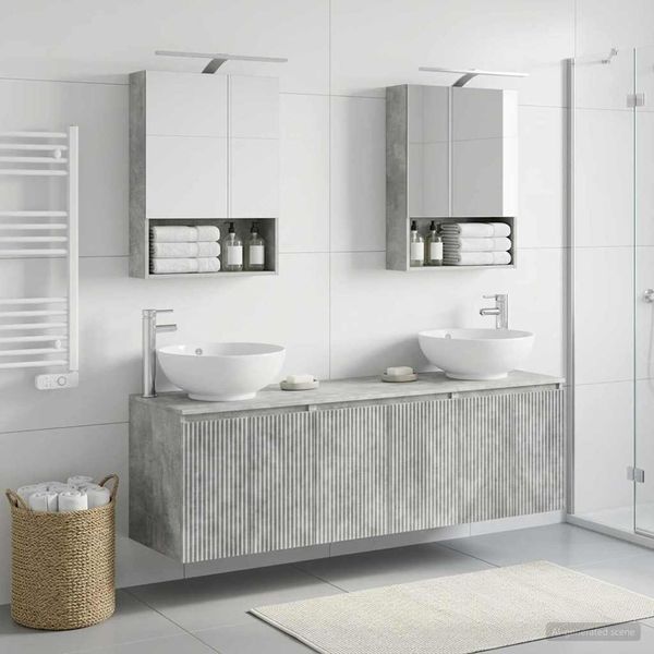 vidaXL Badezimmerschrank-Set 5 pcs Betongrau Holzwerkstoff 3406482
