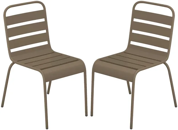 Vente-unique - MIRMANDE Garden dining set Metall Schokoladenbraun - B 59 cm x H 79 cm x L 47,5 cm