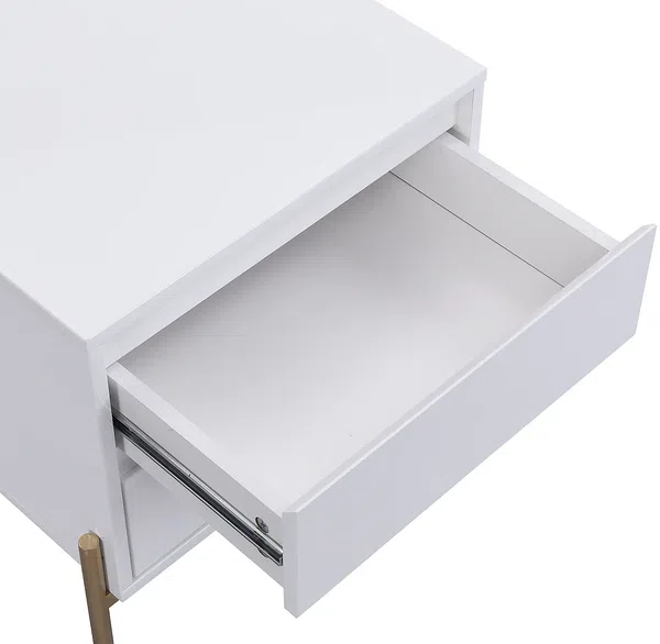 Vente-unique - KORASA Bedside table Holz, Platte Weiß - B 40 cm x H 50 cm x L 50 cm Bild 6