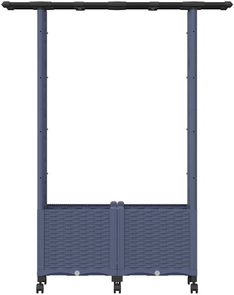 vidaXL Hochbeet mit Rankgitter und Dach Grau 124,5 x 40 x 142 cm PP 3423031 Bild 4