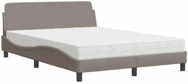 vidaXL Bett mit Matratze "Dover" Taupe 120x200 cm Stoff 3208368 Bild 2
