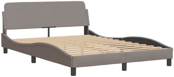 vidaXL Bett mit Matratze "Dover" Taupe 120x200 cm Stoff 3208368 Bild 4