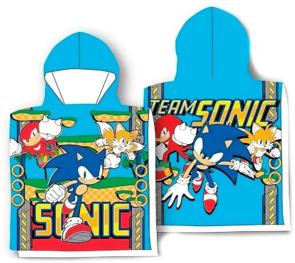 Sonic Badetuch Poncho Team Sonic Badeponcho für Kinder