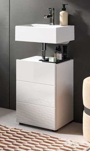 Waschbeckenunterschrank Larik in weiß Hochglanz 38 cm