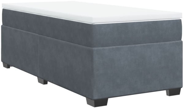 vidaXL Boxspringbett mit Matratze Dunkelgrau 100x200 cm Samt 3285264