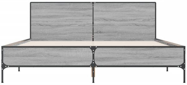 vidaXL Bettgestell Grau Sonoma 140x200 cm Holzwerkstoff und Metall 3280000 Bild 4