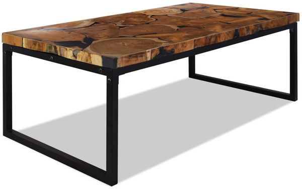 Couchtisch, Teak Harz, 110 x 60 x 40 cm