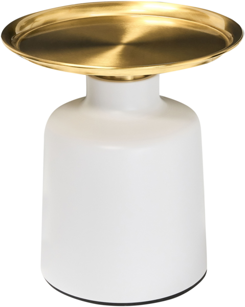 Beistelltisch DOVE Metall Weiß Gold