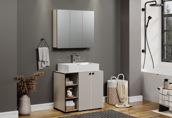 Waschtisch Bliss in grau inklusive Waschbecken 90 cm Bild 6