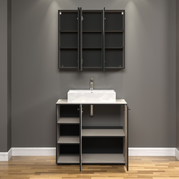 Waschtisch Bliss in grau inklusive Waschbecken 90 cm Bild 5