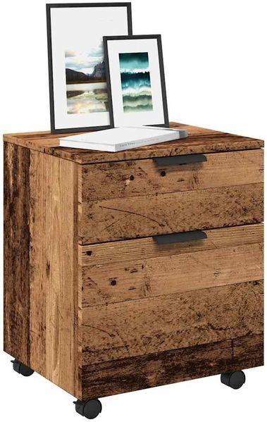 vidaXL Mobiler Aktenschrank mit Rollen Altholz 45x38x54 cm 856949