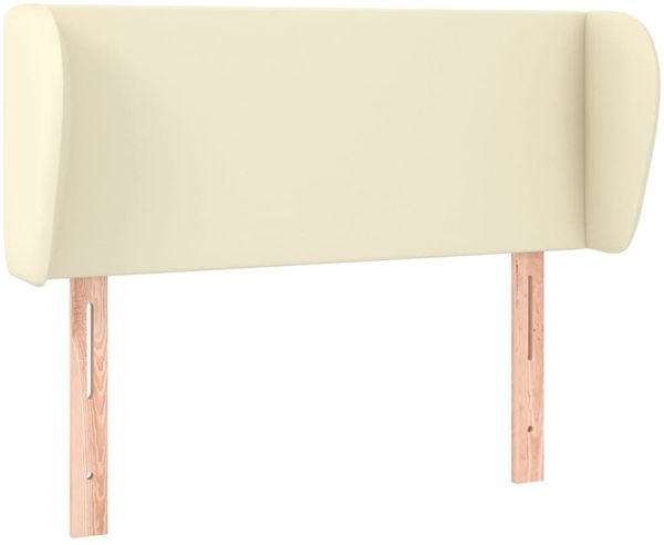 Kopfteil, Bettkopfteil, Minimalistisch mit Ohren Creme 103x23x78/88 cm Kunstleder