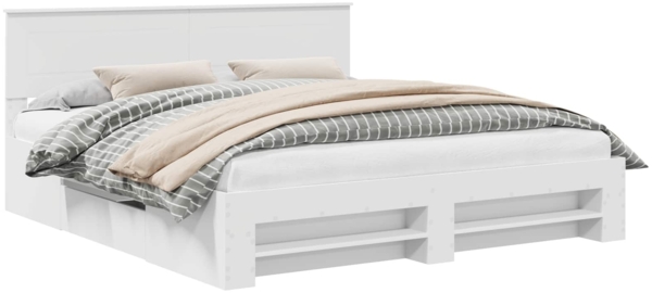 vidaXL Bettrahmen mit Kopfteil Weiß 180 x 200 cm Holzwerkstoff 3408732