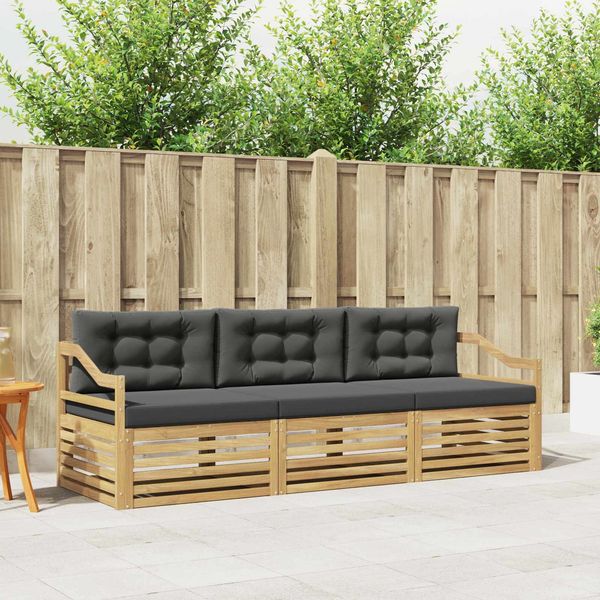 vidaXL Outdoor-Sofagarnitur 3 pcs Weiß und Anthrazit Polyester 3389982