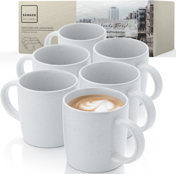 SÄNGER Steingut Kaffeebecher Leeds Frost 6 teilig