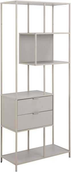 Standregal >Seaford< 2 Schübe, in grau - 77x185x35 (BxHxT)