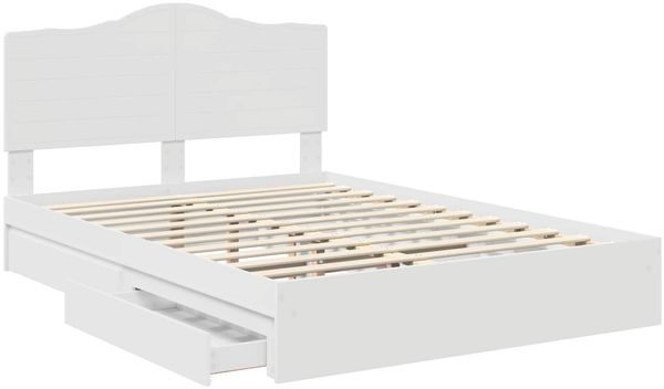 vidaXL Aufbewahrungsbett mit Kopfteil Weiß 160 x 200 cm Holzwerkstoff 3413485 Bild 5