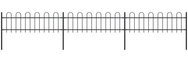 vidaXL Gartenzaun mit Rundbogen Stahl 537 x 60 cm Schwarz 277640