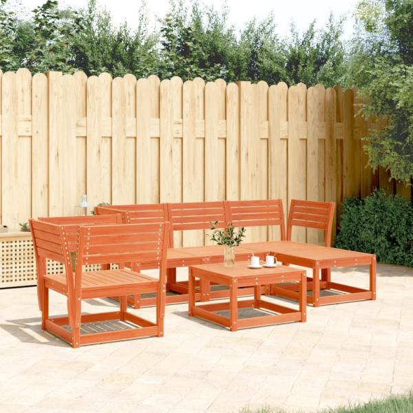 vidaXL 5-tlg. Garten-Lounge-Set Wachsbraun Massivholz Kiefer 3216917