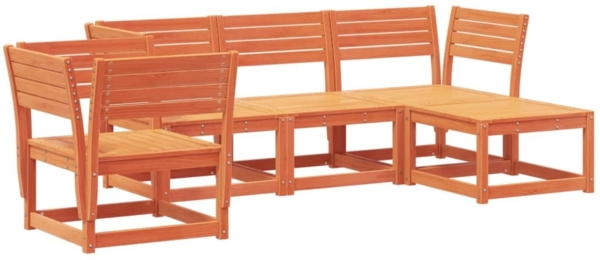 vidaXL 5-tlg. Garten-Lounge-Set Wachsbraun Massivholz Kiefer 3216917