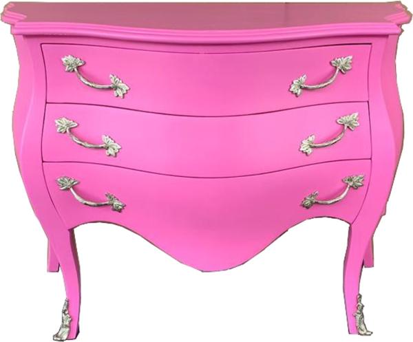 Casa Padrino Barock Kommode 120 cm Pink / Gold - Sideboards Barockmöbel