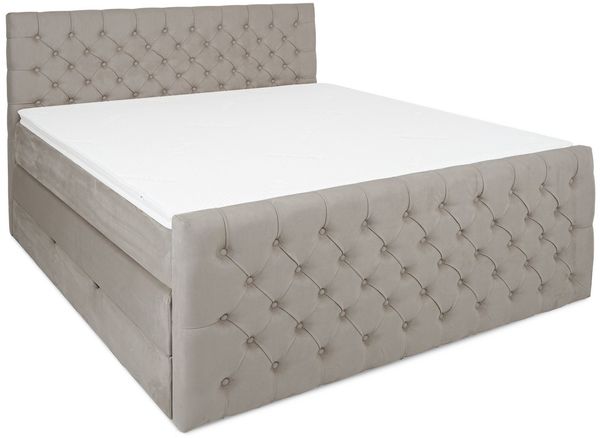 wonello Boxspringbett Victoria, mit Bettkasten, Matratzen und wonello premium Topper - edler Samt