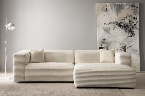 andas Ecksofa BAKELS, L-Form, trendiger Megacord, in 3 Farben lieferbar