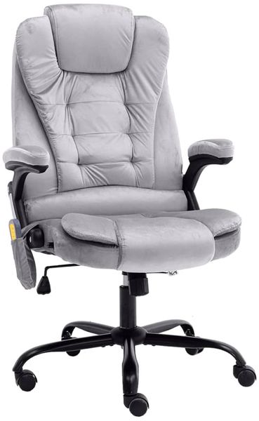 vidaXL Massage-Bürostuhl Hellgrau Samt 20573