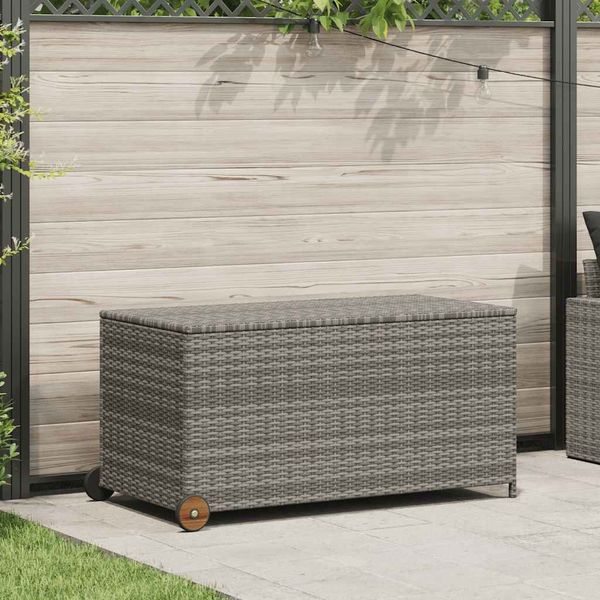 vidaXL Garten-Auflagenbox Hellgrau 120x65x61 cm Poly Rattan 310090