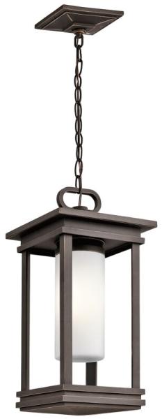 Außenleuchte, Hängeleuchte, Glas ALU, D 14 cm