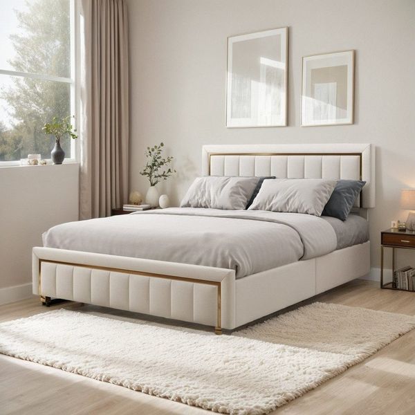 PXloue Stauraumbett Polsterbett Doppelbett, mit bettkasten und Lattenrost,Samtstoff,140x200 cm