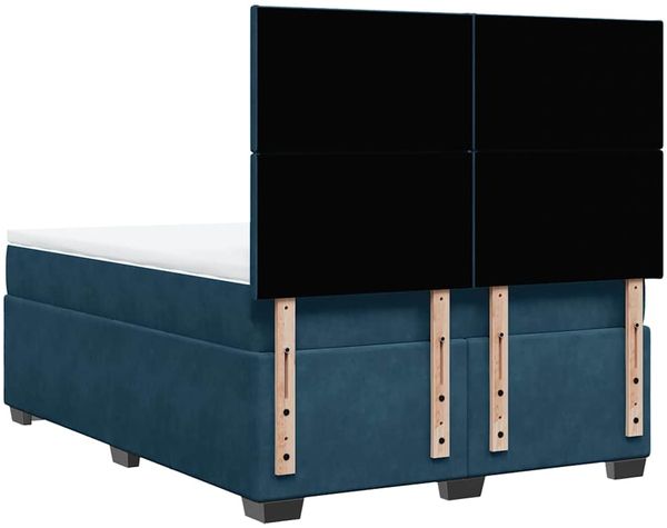 vidaXL Boxspringbett mit Matratze Blau 160x200 cm Samt 3293252 Bild 12
