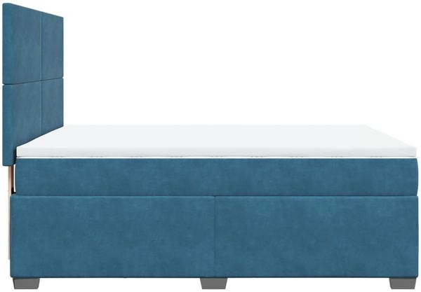 vidaXL Boxspringbett mit Matratze Blau 160x200 cm Samt 3293252 Bild 11