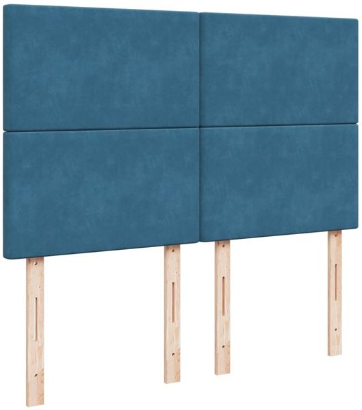 vidaXL Boxspringbett mit Matratze Blau 160x200 cm Samt 3293252 Bild 7