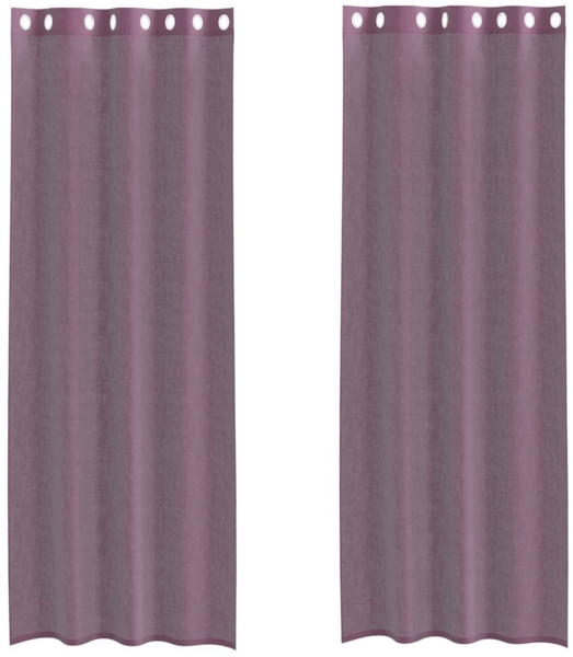 vidaXL Voile Vorhänge mit Ösen 2 Stk. Lila 140x260 cm 4102105 Bild 1