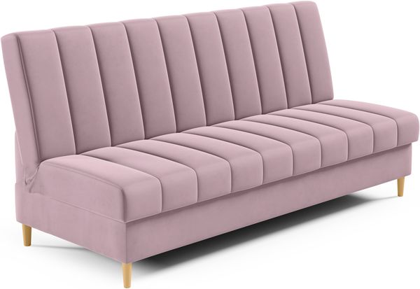 Schlafsofa MIKO, moderne Polsterbank mit Schlaffunktion, Sofa mit Bettkasten, hohe Holzbeine, Wellenfederung, Kronos 27, 93 x 90 x 200 cm