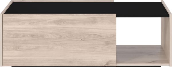 Couchtisch >CANTORIA< 2 Klappen, Castello-Eiche-Dekor / Schwarz - 112x37x53cm (BxHxT)