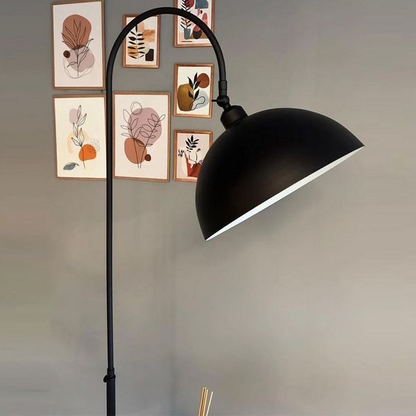 Bamyum Stehlampe Moderne Stehlampe aus Metall mit E27, verstellbarer Lampenschirm, ohne Leuchtmittel, E27, verstellbarer Lampenschirm, Stehluchte mit Ablage