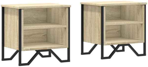 vidaXL Nachttische 2 Stk. Sonoma Eiche 40x30x40 cm Holzwerkstoff 848497