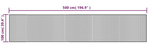 vidaXL Teppich Rechteckig Dunkelbraun 100x500 cm Bambus 376965 Bild 8