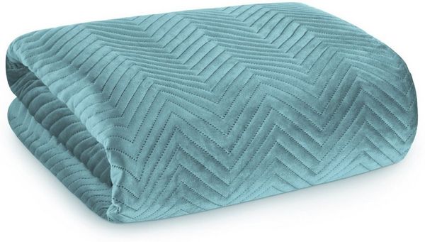 Tagesdecke Velours Samtdecke Gesteppt Steppdecke Klassische Decke SOFIA minze 220x200 cm minze
