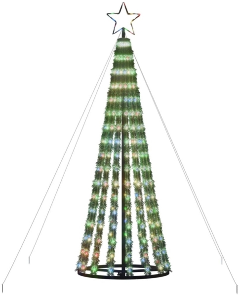 vidaXL Weihnachtsbaum Kegelform 275 LEDs Mehrfarbig 180 cm