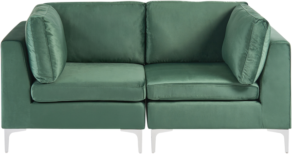 Modulsofa 2-Sitzer EVJA Samtstoff Grün