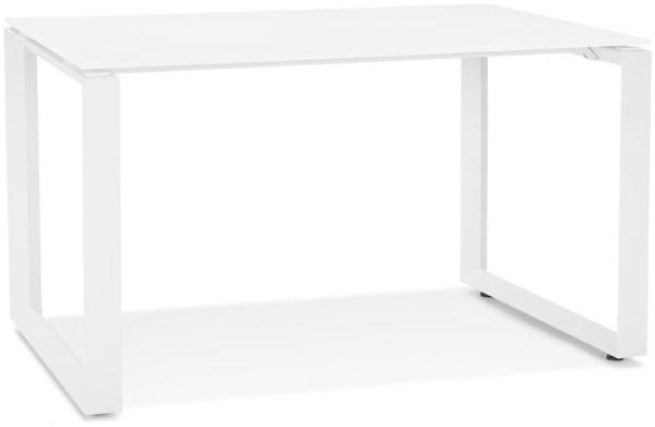 Kadima Design Schreibtisch Glas-Metall | 120x60 cm | Modern Ergonomisch Platzsparend | Weiß | Bürotisch