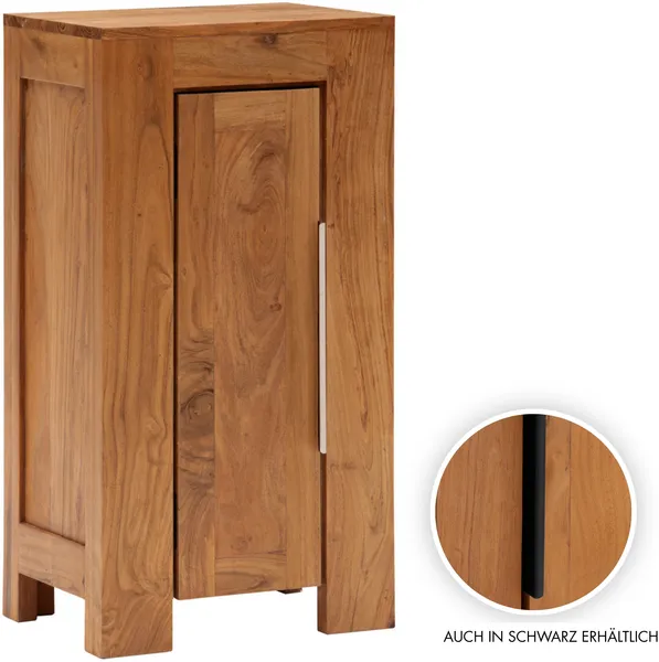 Bad-Unterschrank Akazie Massivholz 45x80x30 cm braun massivum Osbon Badkommode Badezimmerschrank schmal Beistellschrank Landhausstil