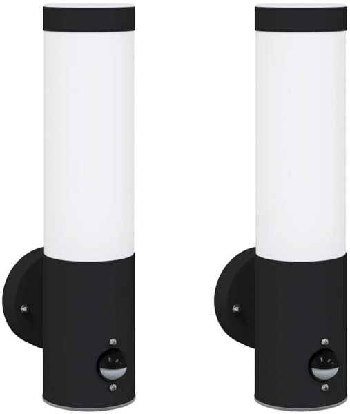 vidaXL Außenwandleuchte 2 pcs Schwarz 12 x 8,5 x 29 cm 4005940