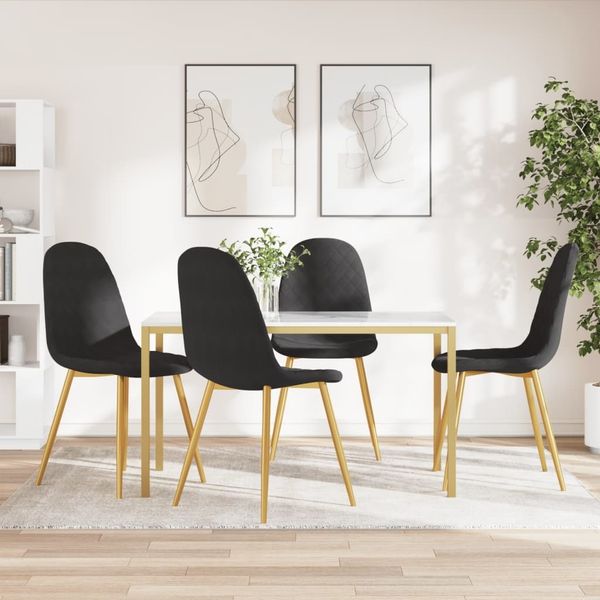 vidaXL Esszimmerstühle 4 Stk. Schwarz Samt [325685]
